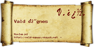 Vald Ágnes névjegykártya